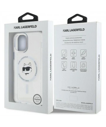 Karl Lagerfeld IML Metal Choupette Head MagSafe iPhone 12 Case - White
