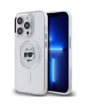 Karl Lagerfeld IML Metal Choupette Head MagSafe iPhone 13 Case - White