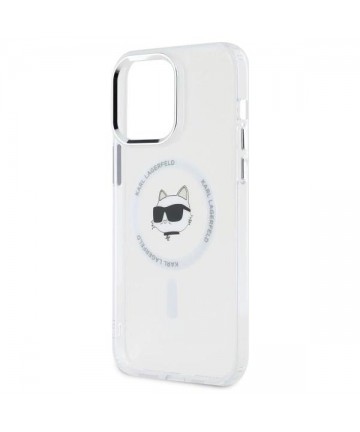 Karl Lagerfeld IML Metal Choupette Head MagSafe iPhone 13 Pro Case - White