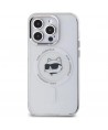 Karl Lagerfeld IML Metal Choupette Head MagSafe iPhone 14 Pro Case - White