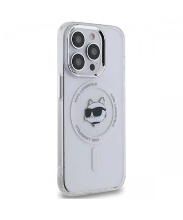Karl Lagerfeld IML Metal Choupette Head MagSafe iPhone 14 Pro Case - White