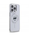 Karl Lagerfeld IML Metal Choupette Head MagSafe iPhone 14 Pro Case - White