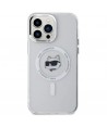 Karl Lagerfeld IML Metal Choupette Head MagSafe Case for iPhone 14 Pro Max - White