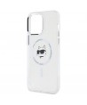 Karl Lagerfeld IML Metal Choupette Head MagSafe Case for iPhone 14 Pro Max - White