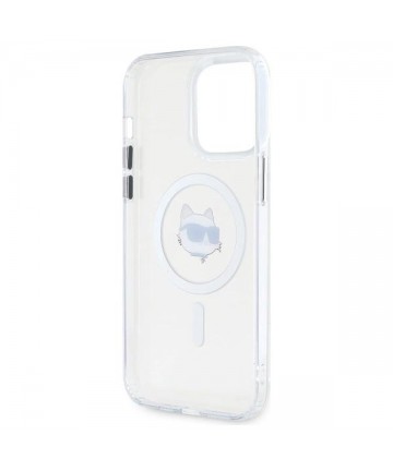 Karl Lagerfeld IML Metal Choupette Head MagSafe Case for iPhone 14 Pro Max - White