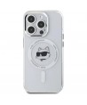 Karl Lagerfeld IML Metal Choupette Head MagSafe iPhone 15 Pro Case - White