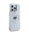 Karl Lagerfeld IML Metal Choupette Head MagSafe iPhone 15 Pro Case - White