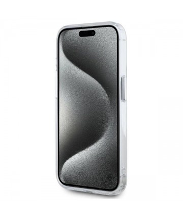 Karl Lagerfeld IML Metal Choupette Head MagSafe iPhone 15 Pro Case - White