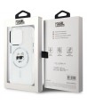 Karl Lagerfeld IML Metal Choupette Head MagSafe iPhone 15 Pro Case - White
