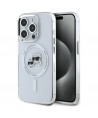 Karl Lagerfeld IML Metal Karl&Choupette Head MagSafe iPhone 15 Pro Case - White