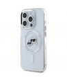 Karl Lagerfeld IML Metal Karl&Choupette Head MagSafe iPhone 15 Pro Case - White