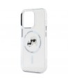 Karl Lagerfeld IML Metal Karl&Choupette Head MagSafe iPhone 15 Pro Case - White