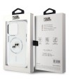 Karl Lagerfeld IML Metal Karl&Choupette Head MagSafe iPhone 15 Pro Case - White