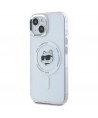 Karl Lagerfeld IML Metal Choupette Head MagSafe iPhone 15 Plus Case - White