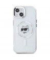 Karl Lagerfeld IML Metal Choupette Head MagSafe iPhone 15 Plus Case - White