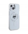 Karl Lagerfeld IML Metal Choupette Head MagSafe iPhone 15 Plus Case - White