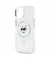 Karl Lagerfeld IML Metal Choupette Head MagSafe iPhone 15 Plus Case - White
