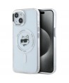 Karl Lagerfeld IML Metal Choupette Head MagSafe iPhone 15 Case - White