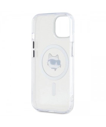 Karl Lagerfeld IML Metal Choupette Head MagSafe iPhone 15 Case - White