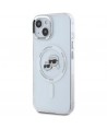 Karl Lagerfeld IML Metal Karl&Choupette Head MagSafe iPhone 15 Case - White