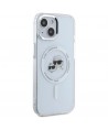 Karl Lagerfeld IML Metal Karl&Choupette Head MagSafe iPhone 15 Case - White