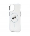 Karl Lagerfeld IML Metal Karl&Choupette Head MagSafe iPhone 15 Case - White