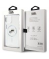 Karl Lagerfeld IML Metal Karl&Choupette Head MagSafe iPhone 15 Case - White