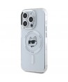 Karl Lagerfeld IML Metal Choupette Head MagSafe Case for iPhone 15 Pro Max - White