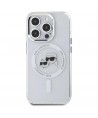 Karl Lagerfeld IML Metal Karl&Choupette Head MagSafe Case for iPhone 15 Pro Max - White