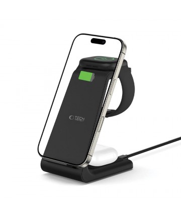 Tech-Protect QI15W-A36 3in1 Charging Station for Apple - Black
