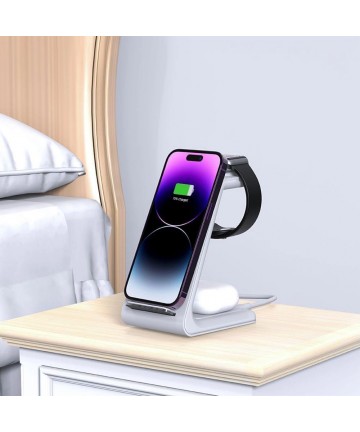Tech-Protect QI15W-A36 3in1 Charging Station for Apple - White
