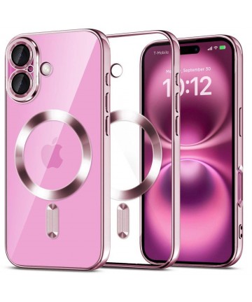 Tech-Protect MagFlex MagSafena iPhone 16 Case - Clear / Pink