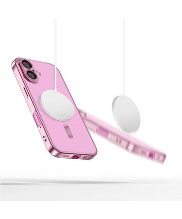 Tech-Protect MagFlex MagSafena iPhone 16 Case - Clear / Pink