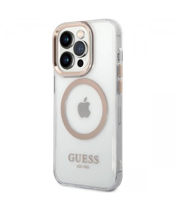 Guess Metal Outline MagSafe case for iPhone 15 Pro - gold