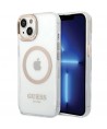 Guess Metal Outline MagSafe Case for iPhone 15 Plus / 14 Plus - Gold