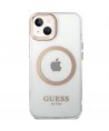 Guess Metal Outline MagSafe Case for iPhone 15 Plus / 14 Plus - Gold