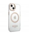 Guess Metal Outline MagSafe Case for iPhone 15 Plus / 14 Plus - Gold