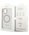 Guess Metal Outline MagSafe Case for iPhone 15 Plus / 14 Plus - Gold