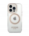 Guess Metal Outline Magsafe case for iPhone 15 / 14 / 13 - gold