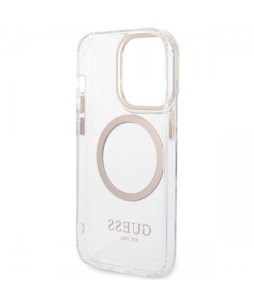 Guess Metal Outline Magsafe iPhone 15 Pro Max Case - Gold