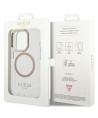 Guess Metal Outline Magsafe iPhone 15 Pro Max Case - Gold
