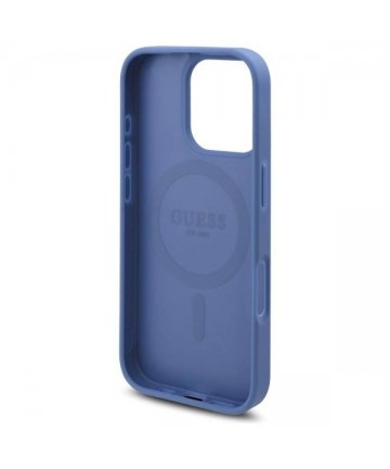Guess 4G Flowers Print MagSafe case for iPhone 16 Pro - blue