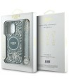 Guess IML Flowers Allover Electro With Pearl Strap MagSafe case for iPhone 16 Pro Max - green