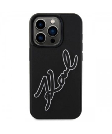 Karl Lagerfeld 3D Rubber Signature Case for iPhone 15 Pro - Black