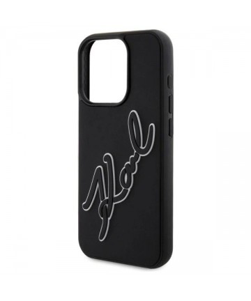 Karl Lagerfeld 3D Rubber Signature Case for iPhone 15 Pro - Black