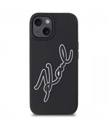 Karl Lagerfeld 3D Rubber Signature iPhone 15 Case - Black