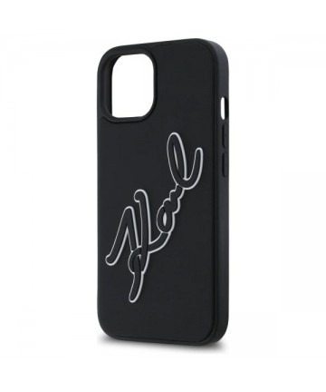 Karl Lagerfeld 3D Rubber Signature iPhone 15 Case - Black
