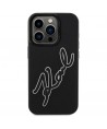 Karl Lagerfeld 3D Rubber Signature Case for iPhone 15 Pro Max - Black