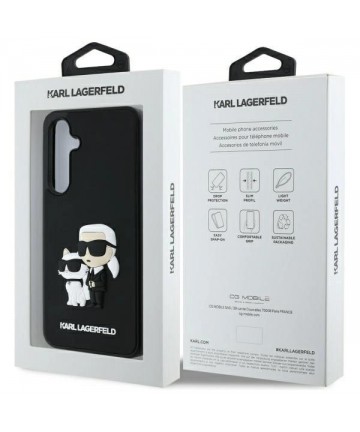 Karl Lagerfeld 3D Rubber Karl&Choupette Case for Samsung Galaxy S24 FE - Black