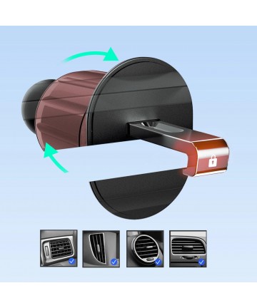 Dudao F2+ smartphone holder for air vent, clamp - black